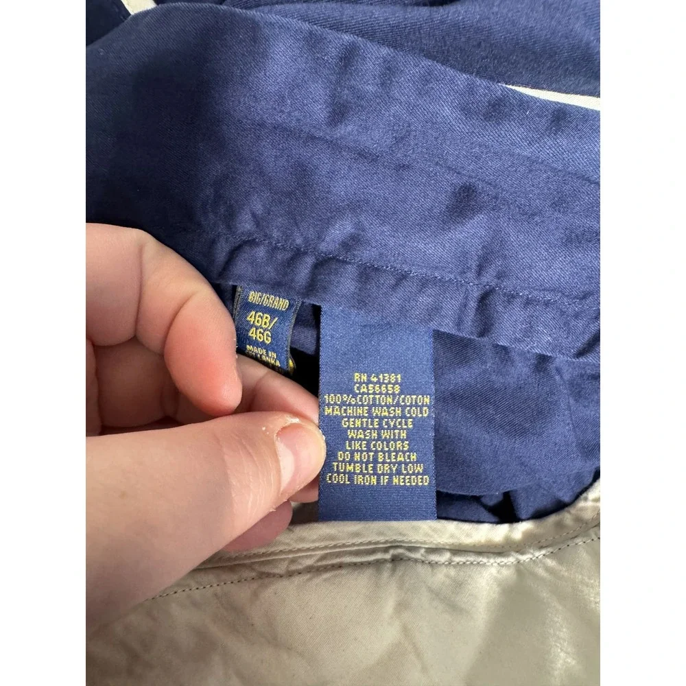 Polo Ralph Lauren Chino Shorts Size 46 46B Navy 100% Cotton Flat Front 9